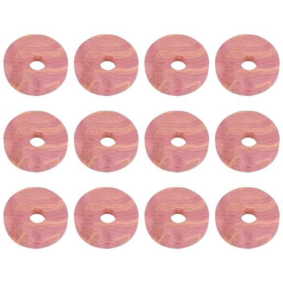 QUTETN 30pcs Cedar Wood Ring Circular Bug Repellent Ring Wooden Round Chips Mothproof Wardrobe Cedar Chip