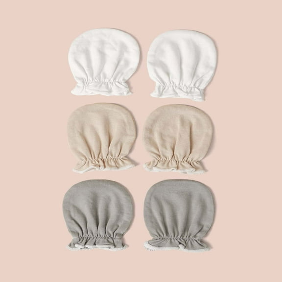 QUTETN 3pairs Baby Solid Gloves