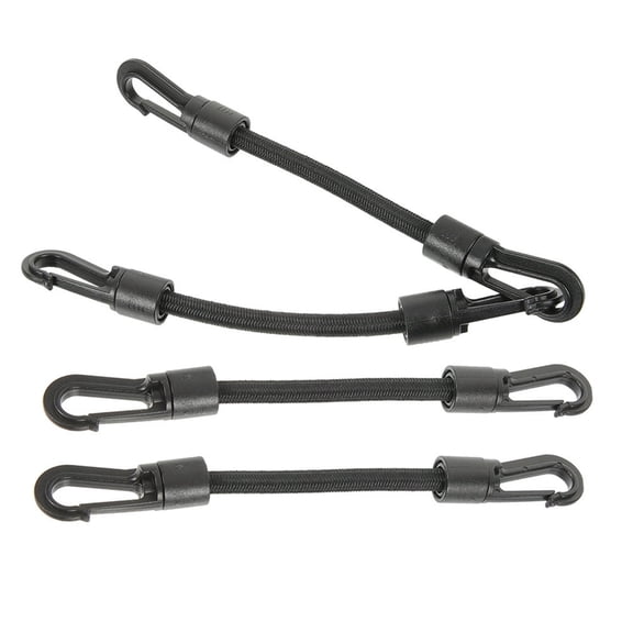 QUTETN 4 Pcs Camping Gear Kayak Elastic String Bands Adjustable Tie down Strap Mini Elasticity Pom