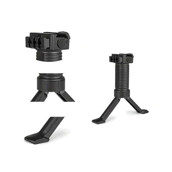 QUTETN Bipod 6 Inch To 9 Inch Adjustable For Outdoor Sports Hunting And Shooting (Black)