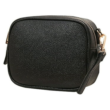 QUTETN Crossbody Bag for Women Shoulder Bag Leather Bag Crossbody Bag Camera Bag Small Cross Body Adjustable Shoulder Strap Wallet Purse for Women - black