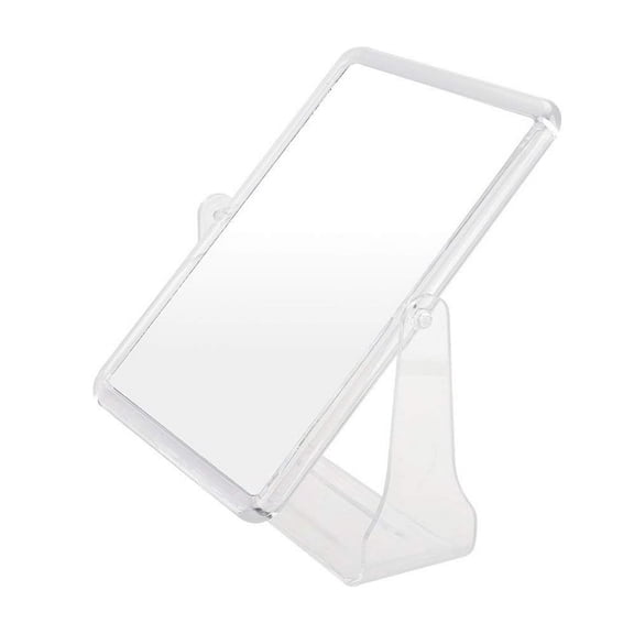 QUTETN Double-Sided Swivel Vanity Makeup Mirror Non-Magnifying 10.2” x 8.2” Elegant Frameless Beveled Edges Design All Direction Swivel Rectangle Chrome