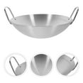 thumbnail image 1 of QUTETN Durable Cooking Wok Stainless Steel Wok Round Bottom Wok Large Fry Pan Large Capacity Saute Pan, 1 of 11