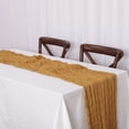 QUTETN Event Designing Table Runner Cheese Cloth Gauze Crepe Rustic