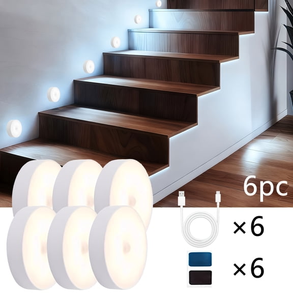 QUTETN Motion Sensor LED Night Light – Plug-in, Auto On/Off, 120° Sensing for Stairs, Bedroom, Hallway (Cool/Warm White) – 6/8/10 Pack, Cord Included