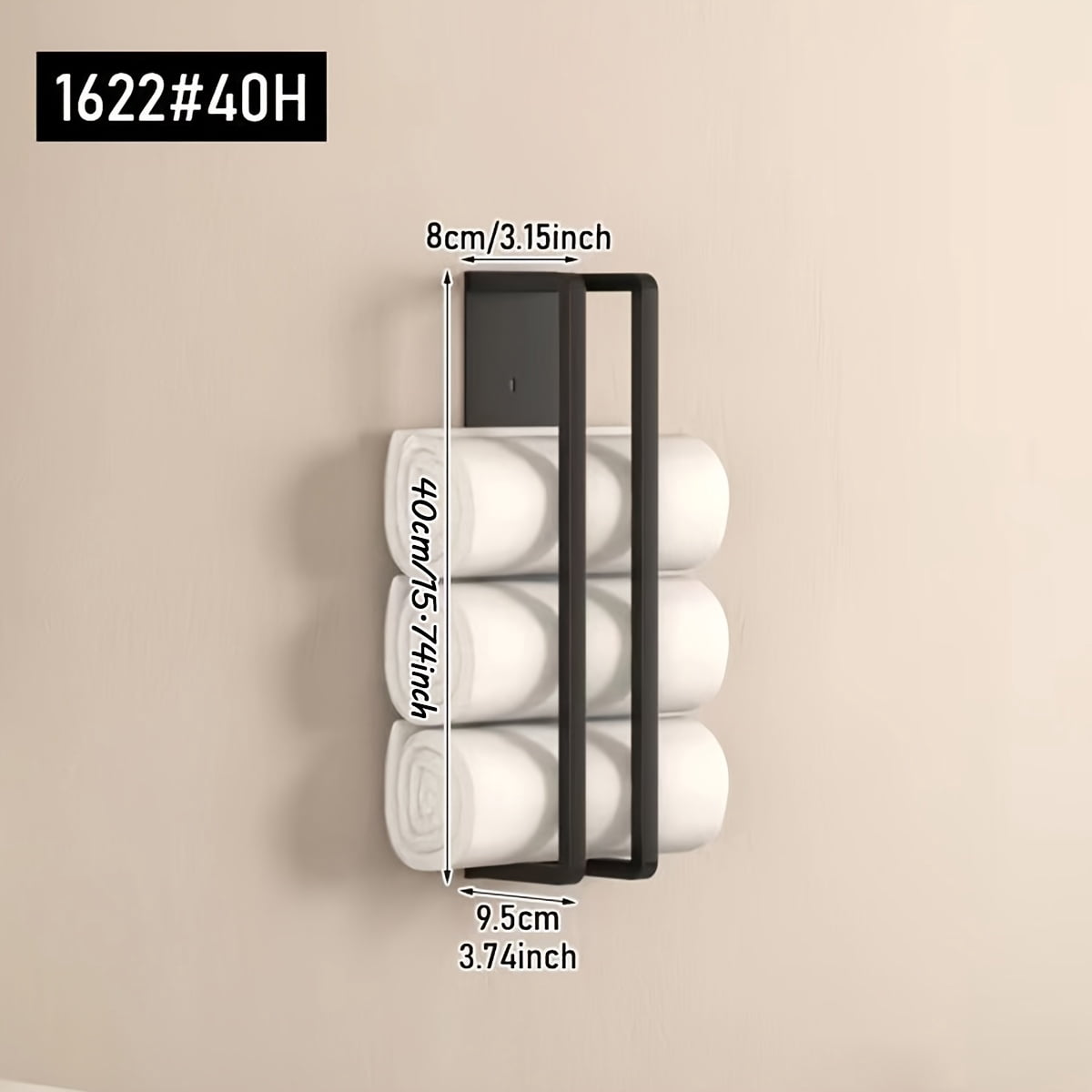 QUTETN No-Drill Magnetic Towel Rack – Black Steel Wall Mount for ...