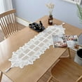 thumbnail image 1 of QUTETN Rectangular Lace Table Runner White Cotton Table Dresser for Dining Coffee Tea End Tables Doilies Cover Home Wedding Party Decor, 1 of 6