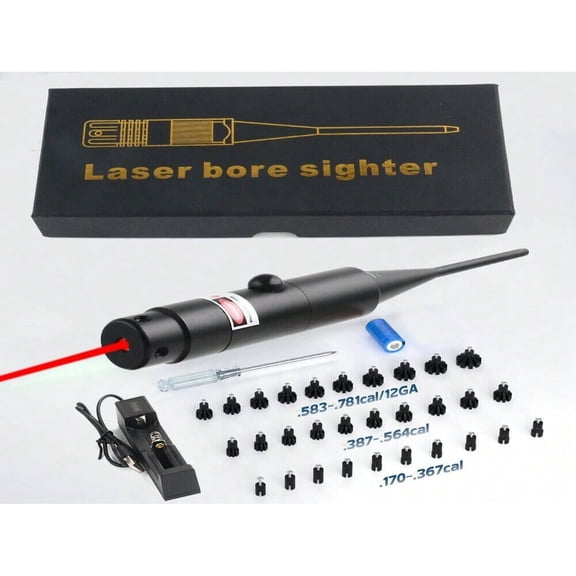 QUTETN Red/Green Laser Bore Sighter Kit .17 To .78 Multiple Caliber Boresighter Rifles