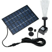 QUTETN Solar Fountain Pump with Built-in Battery Backup Free Standing Solar Powered Bird Bath Water Fountain Pump for Garden Fountain Pond Pool Outdoor