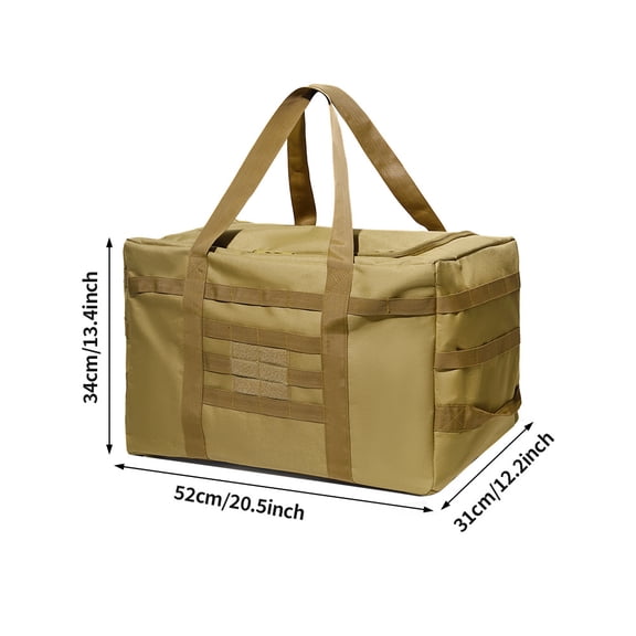 QUTETN Tactical Duffel Bag – Oversized Travel & Camping Gear Organizer, Heavy-Duty Storage for Clothes, Tent, Car Trunk – 2 Sizes (S/L), 3 Colors (Khaki/Army Green/Black)