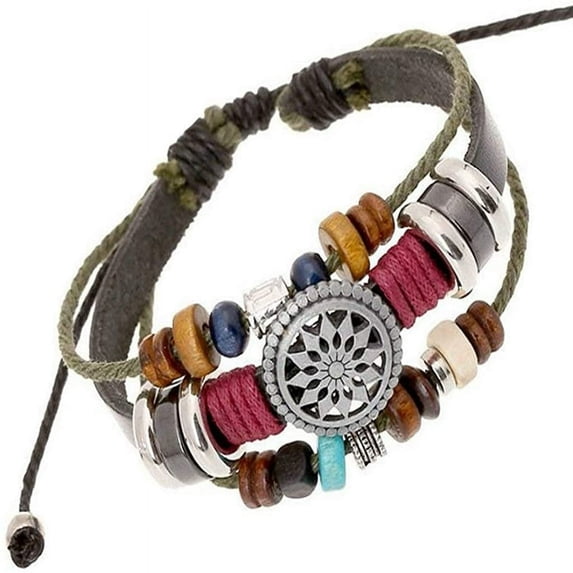 QUTETN Vintage Bohemia Beaded Bracelet Multilayer Hand Woven Wristbands Hemp Cords Wrap Bracelet Jewelry for Men and Women