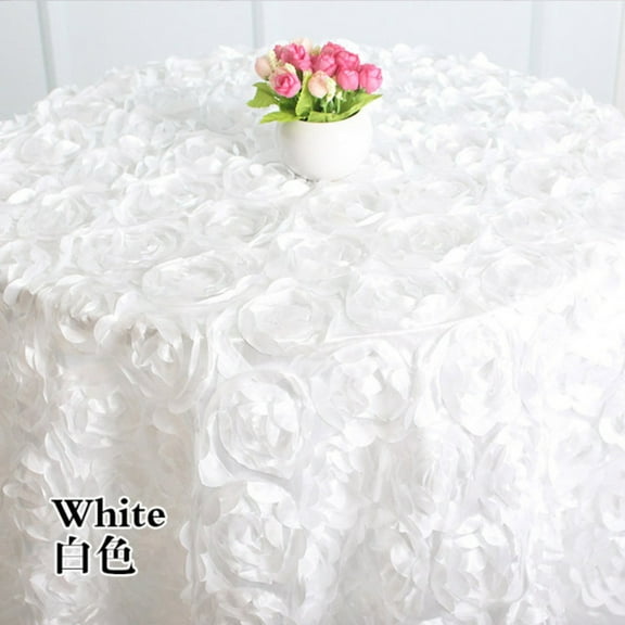 QUTETN Wedding table cloth embroider rosette flower 3D table cover hotel banquet party round/rectangle tables decoration Christmas gift