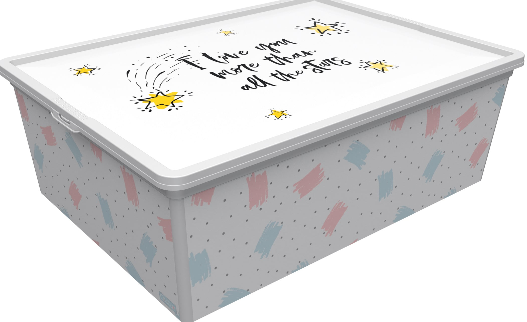 Qutu Plastic Storage Box Cute Moon Trend Box 25L, use by Adult and Teens