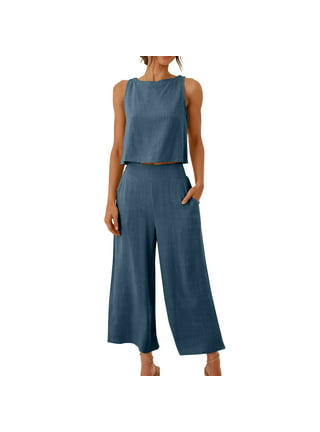 QUYUON Wide Leg Linen Pants for Women Summer High Waisted Cotton Linen Long  Lounge Pants with Pockets Elastic Waist Pull on Pants Casual Loose Straight  Wide Leg Pants Trousers Brown 