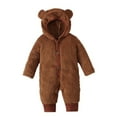 thumbnail image 1 of QUYUON Baby Fleece Jumpsuit - Infant Cute Bear Ear Fleece Lined Snowsuit with Hood Toddler Girls Boys Button up Hooded Jumpsuits Newborn Hoodies Rompers One-Piece Outfits Warm Onesie Winter Clothes, 1 of 6
