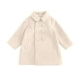 thumbnail image 1 of QUYUON Baby Girl Jean Jacket Deals Long Sleeve Peacoat Toddler Girls Dress Coat Jacket Kids Long Sleeve Button Trench Pocket Long Winter Peacoat Outerwear Beige 5T-6T, 1 of 7