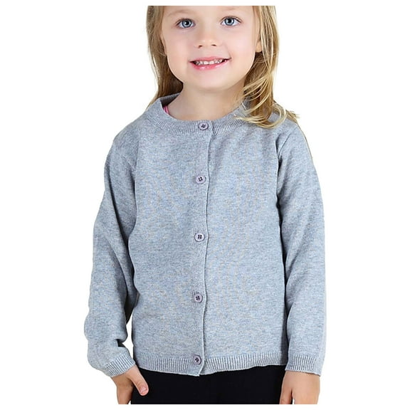QUYUON Baby Jackets Outwear with Hoodies Discounts Long Sleeve Sweaters Jacket Toddler Girl Boy Baby Infant Kids and Winter Sweater Cardigan Solid Color Children's Sweater Gray 3T