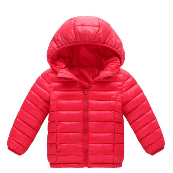 QUYUON Baby Jean Jacket Clearance Long Sleeve Fleece Jacket Winter Child Kids Color Hoodie Zipper Keep Warm Jacket Clothes Red 7T-8T