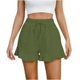 thumbnail image 1 of QUYUON Bermuda Shorts for Women Casual Shorts Women Casual Shorts for Ladies Summer Woman Summer Clothes Pleated Shorts Pants Style S-896 Flowy Shorts for Female Women's Casual Shorts Army Green XXL, 1 of 5