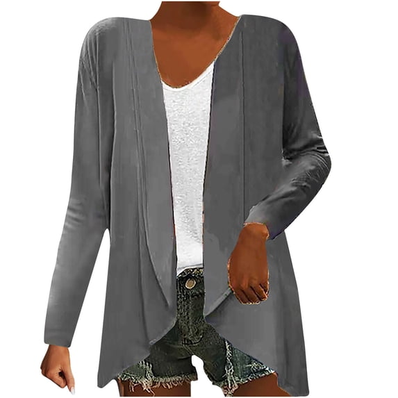 QUYUON Cardigan Sweaters for Women Plus Size Sale Long Sleeve Thin Cardigan Ladies Long Sleeve Knit Sweaters Cardigan Jacket Style C-959 Fall Cardigan Sweater Outerwear Coat Cardigan Tops