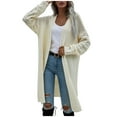 thumbnail image 1 of QUYUON Cardigan Sweaters for Women Sale Long Sleeve Cardigan for Women Polyester Cropped Cardigan Cardigan Jacket Style Q-3846 Winter Knit Sweater Outerwear Coat Beige M, 1 of 9