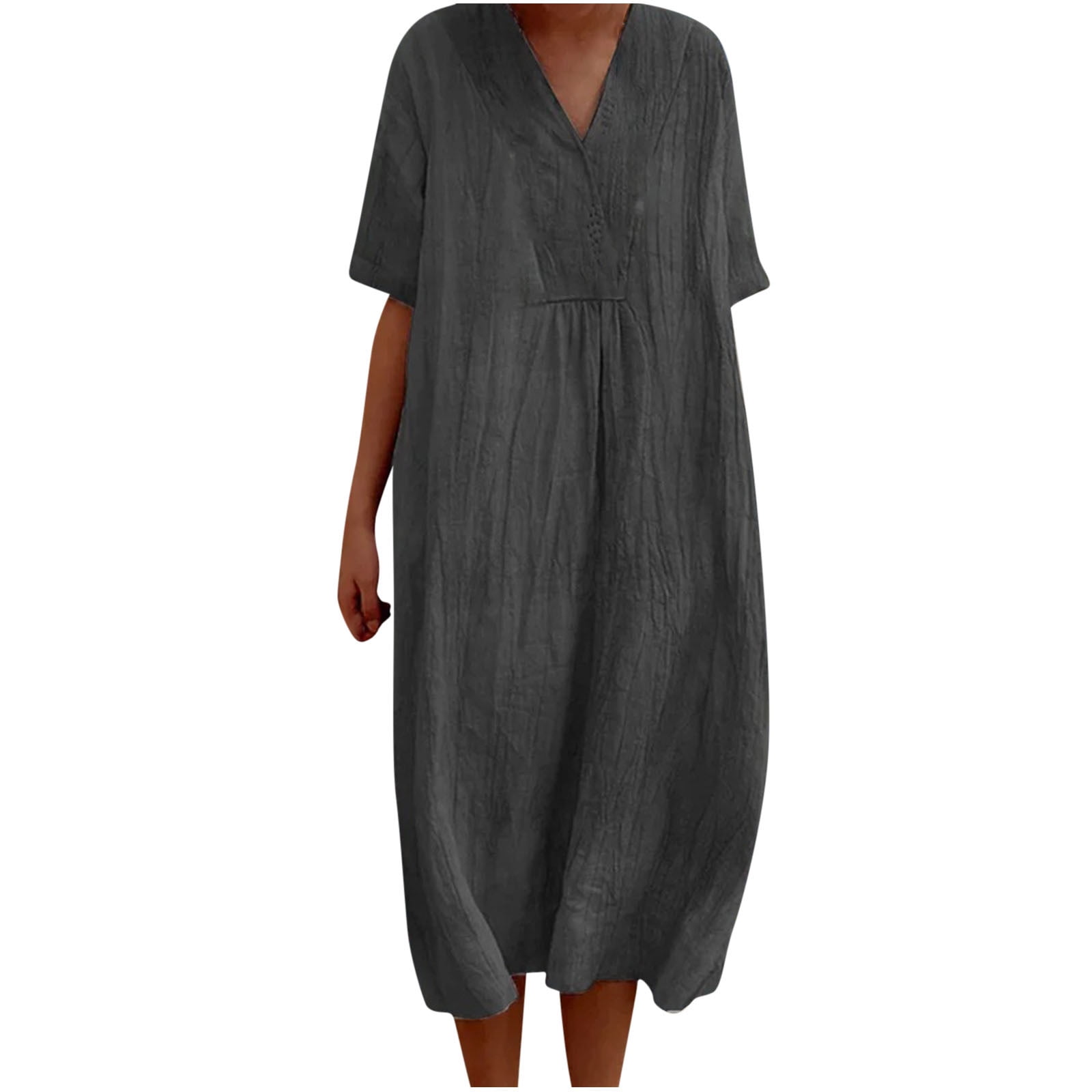knee length dresses for ladies Eva Linen Midi Skirt with Back Slit