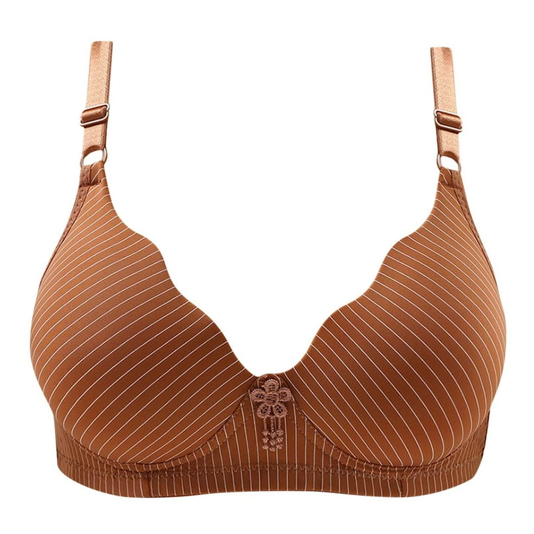 QUYUON Clearance Under Outfit Bras for Women Comfortable Breathable Bra  Underwear No Underwire Tube Top Bras for Women B-86 Brown M 