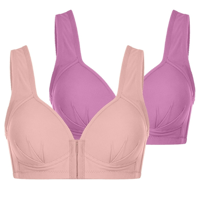 QUYUON Seamless Bras Large And Thin Women's Underwear Without  Underwire,Gathered And Breathable Active Fit Unlined Demi Bra Pink 4XL