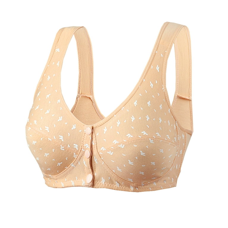 QUYUON Clearance Women Bras Plus Size Plue Size Full Cup No Steel Cotton  Breathable Underwear Posture Bras for Women B-69 Beige M