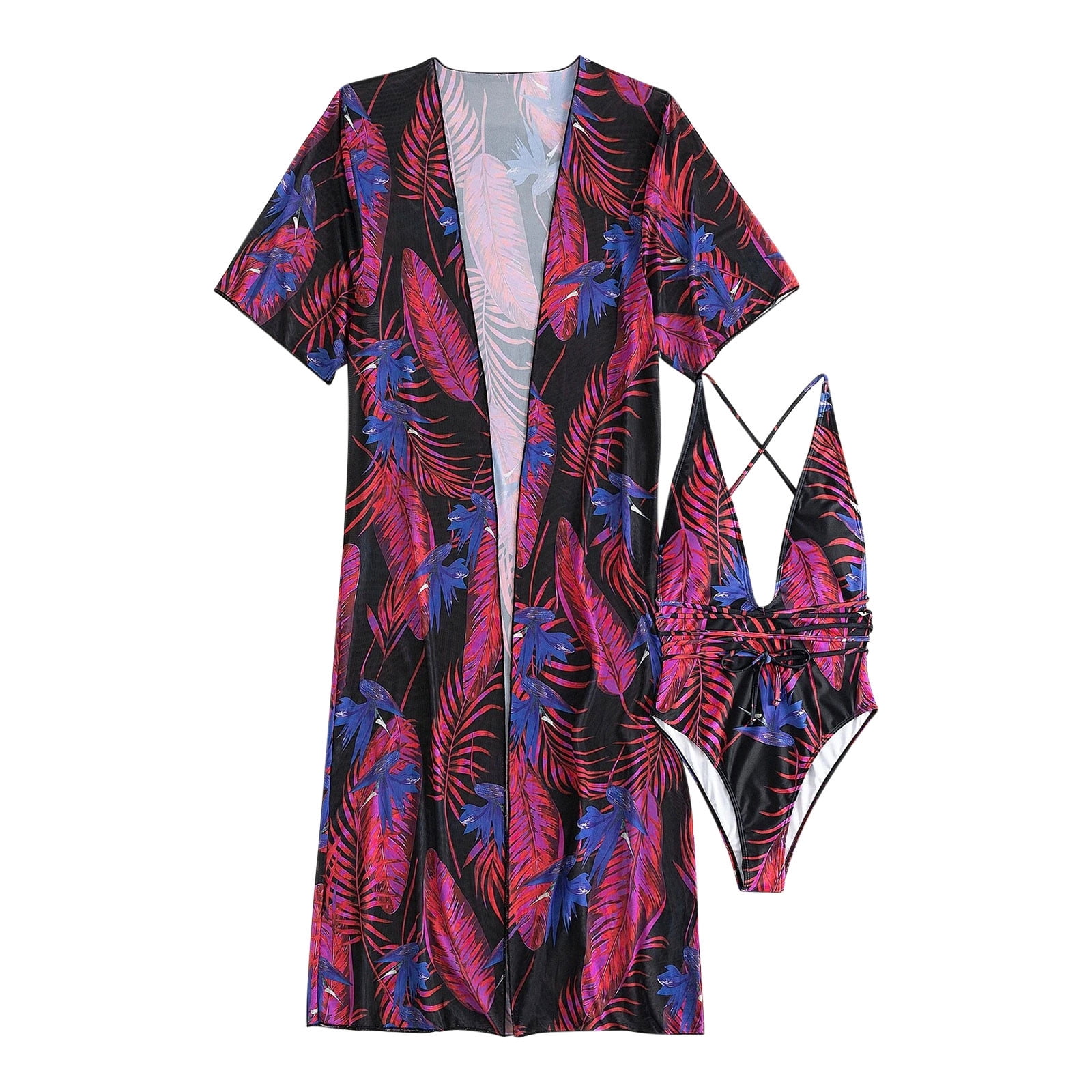 QUYUON Clearance Womens OnePiece Swimsuit with Cover UP Sets 2 Piece