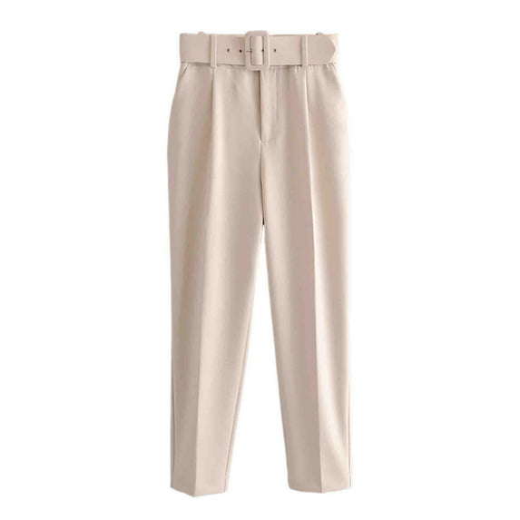 QUYUON Comfortable Pants for Women Fashion Casual Spring Summer Full Length Pants Women Loose Pants Long Pant Leg Length Joggers Pant Style N-7598 White XS