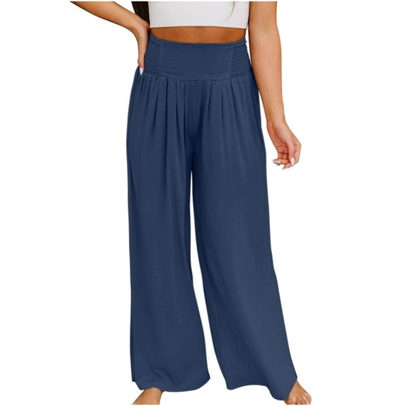QUYUON Comfy Lounge Pants Women Casual Loose Pockets Pants Fashion Playsuit Trousers Overalls Bib Overall Cotton and Linen Pants High Waisted Pants for Women Trousers Pant Style N-2113 Navy XXL