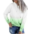 thumbnail image 1 of QUYUON Crewneck Sweatshirts Casual Hoodies Long Sleeve Gradient Color Lightweight Pullover Tops Loose Sweatshirt with Pocket Green XL, 1 of 4
