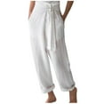 thumbnail image 1 of QUYUON Dress Pants for Women Business Casual Loose Wide Leg Pants High Waist Straight Pants Casual Pants Women Travel Pants Long Pant Leg Length Jegging Pant Style N-4642 White 4XL, 1 of 1