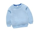 thumbnail image 1 of QUYUON Girls Winter Warm Jackets Snowsuit Winter Long Sleeve Pullover Sweatshirts Winter Kids Hoodies Boys Girls Solid Color Children's Sweater Pullover Outerwear Light blue 7T-8T, 1 of 3