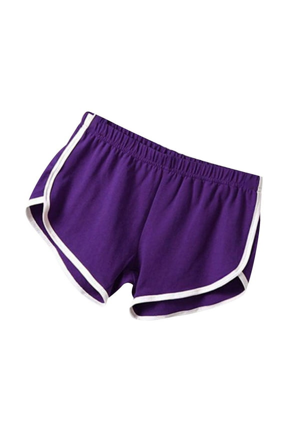Golf Shorts Summer Women Shorts Volleyball Shorts Running Shorts Female High Waist Shorty Shorts Style S-305 Women Polyester Short Pants Biker Shorts with Pockets Purple XXL