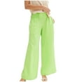 thumbnail image 1 of QUYUON Hiking Pants Women Fall Pocket Button Elastic Waist Fashion Casual Full Length Pants Palazzo Pants for Women Full Pant Leg Length Track Pants Pant Style N-5489 Green M, 1 of 1