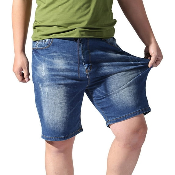 QUYUON Jeans Shorts for Men Men's Jeans Shorts on Sale Men's Casual Denim Short Jeans Shorts for Men Short Pants Casual Summer Jean Shorts Style M-154 , Blue L