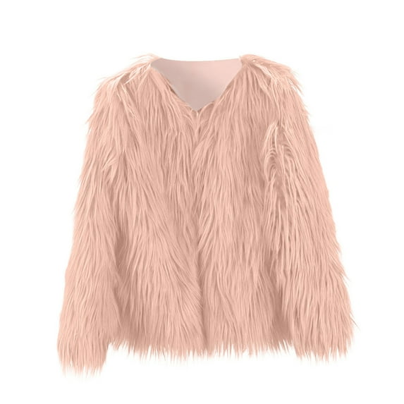 QUYUON Kids Open Front Cardigan Casual Long Sleeve Fleece Thicken Warm Winter Coat Outerwear Toddler Baby Girls Fall Jackets Outerwear for Party Thicken Warm Outwear Pink 5T-6T