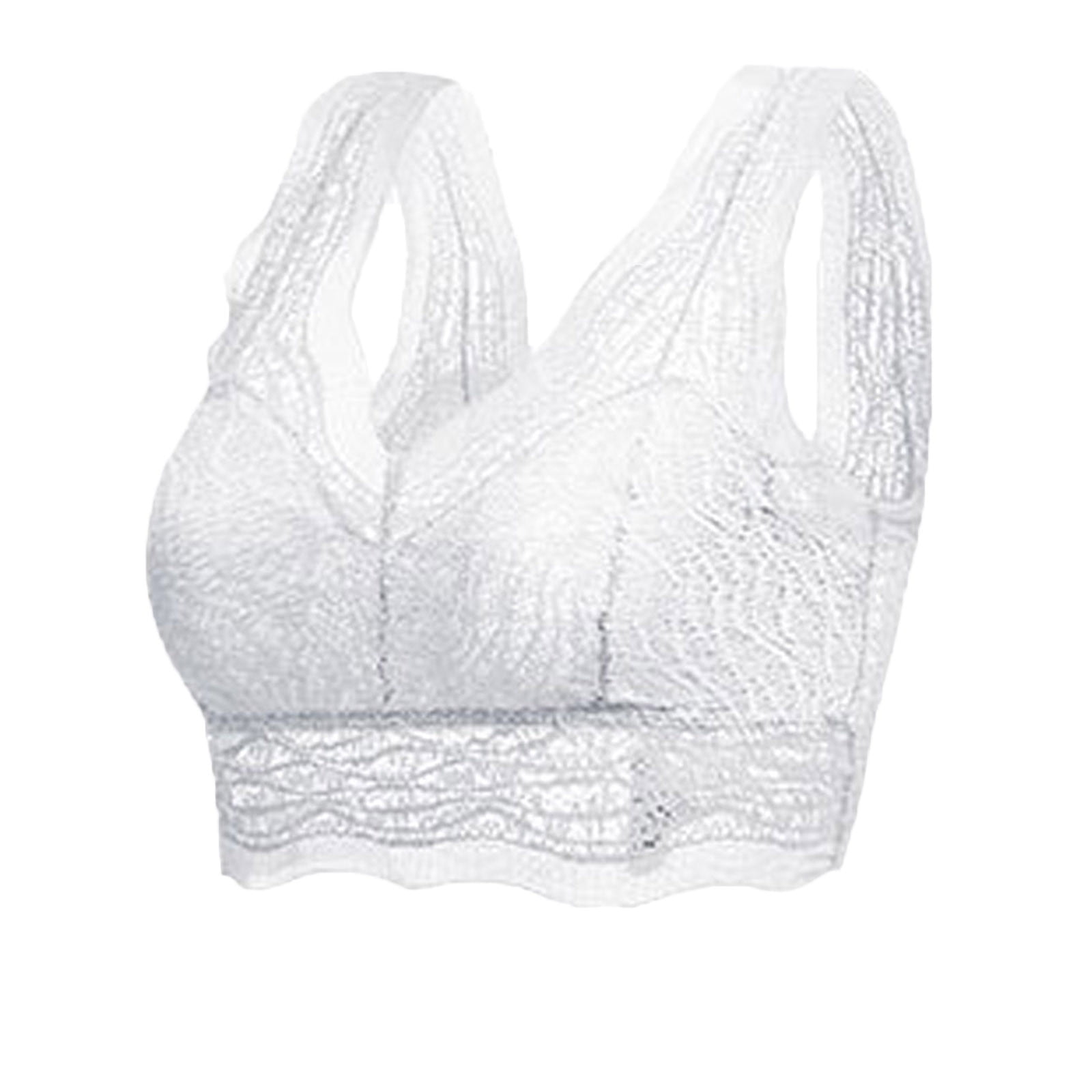 QUYUON Lacy Bras for Women Clearance Racerback Bra Wireless Sports Bra Bralettes with Support