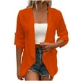 thumbnail image 1 of QUYUON Light Weight Cardigan Clearance Long Sleeve Womens Fleece Cardigan Polyester Women's Long Cardigan Cardigan Jacket Style Q-10813 Fall Cardigan Sweater Outerwear Coat Orange XXL, 1 of 6