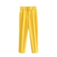 thumbnail image 1 of QUYUON Lightweight Pants Women Fashion Casual Spring Summer Full Length Pants Women Tall Pants Full Pant Leg Length Track Pants Pant Style N-7583 Yellow M, 1 of 1