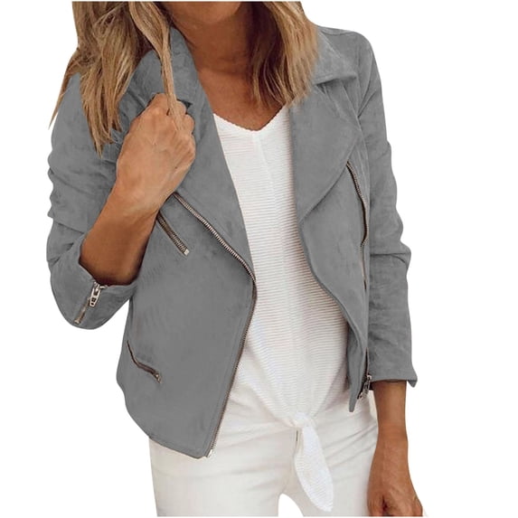QUYUON Lightweight Summer Cardigan Sale Long Sleeve Cardigan Sweaters for Women Polyester Cardigan Women Cardigan Jacket Style Q-6642 Winter Knit Sweater Outerwear Coat Gray L