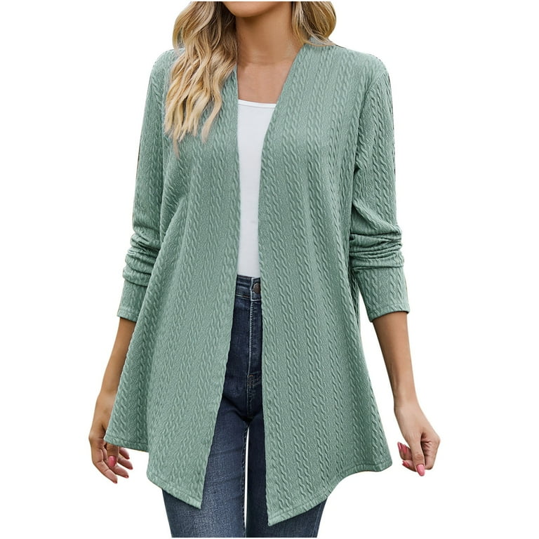 QUYUON Lightweight Summer Cardigan Sale Long Sleeve Cardigan Sweaters for Women Polyester Light Cardigans Women Cardigan Jacket Style Q 10746 Winter