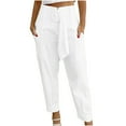 thumbnail image 1 of QUYUON Lightweight Summer Pants Women Fashion High Waist Waist Zipper Straight Leg Solid Color Dressy Pants Casual Pants Cargo Pants for Women Full Pant Leg Length Trousers Pant Style N-4717 White XXL, 1 of 1