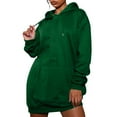 thumbnail image 1 of QUYUON Long Hooded Sweatshirt Women Hoodies Dress Drawstring Pockets Long Sleeve Hoodie Pullover Tops Side Split Hem Blouse Shirts Fall Sweatshirts Winter Sweater Coat Green L, 1 of 8