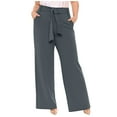 thumbnail image 1 of QUYUON Long Pants Women Fashion Casual Full-Length Loose Pants Solid High Waist Trousers Long Straight Wide Leg Pants Women Sweatpants Full Pant Leg Length Track Pants Pant Style N-6965 Gray M, 1 of 1