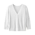 thumbnail image 1 of QUYUON Long Sleeve Cardigans for Women Clearance Long Sleeve Fitted Cardigans for Women Cardigan Jacket Pockets Cardigan Jacket Style Q-10217 Fall Cardigan Sweater Outerwear Coat White One Size, 1 of 3