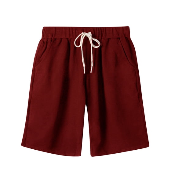 QUYUON Loose Shorts for Women Summer Womens Shorts Casual Ladies Shorts Casual Womens Bike Shorts with Pockets Walkshorts Shorts Pants Style S-1628 Woman Shorts Women's Lounge Shorts Wine XL