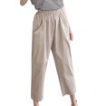 thumbnail image 1 of QUYUON Lounge Pants Solid Color Pants Loose Casual Double Pocket Capris Baseball Pants Full Pant Leg Length Track Pants Pant Style N-5057 Beige M, 1 of 1